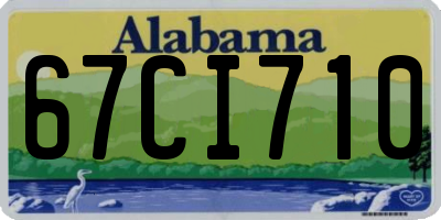 AL license plate 67CI710