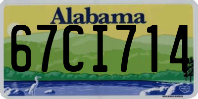 AL license plate 67CI714
