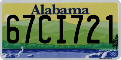 AL license plate 67CI721
