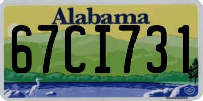 AL license plate 67CI731
