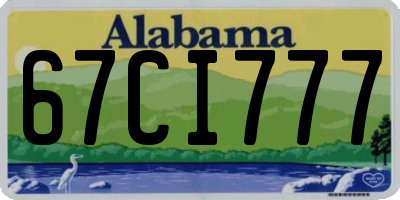 AL license plate 67CI777