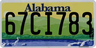 AL license plate 67CI783