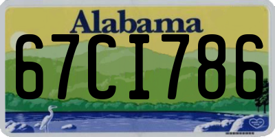 AL license plate 67CI786