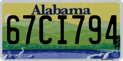 AL license plate 67CI794