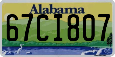 AL license plate 67CI807
