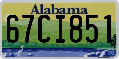 AL license plate 67CI851
