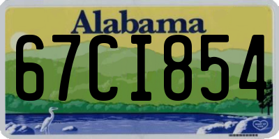 AL license plate 67CI854