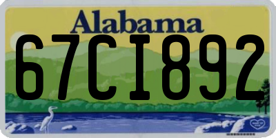 AL license plate 67CI892