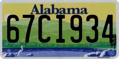 AL license plate 67CI934