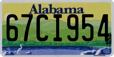 AL license plate 67CI954