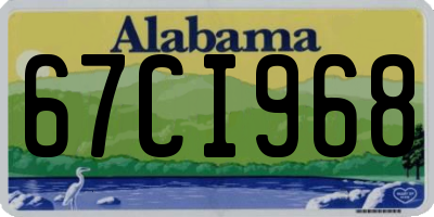 AL license plate 67CI968