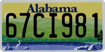 AL license plate 67CI981