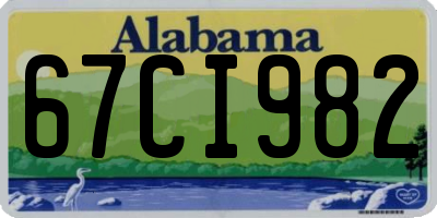 AL license plate 67CI982