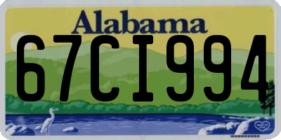 AL license plate 67CI994