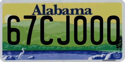 AL license plate 67CJ000