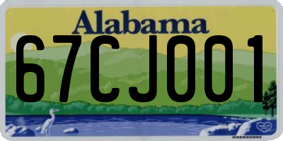 AL license plate 67CJ001