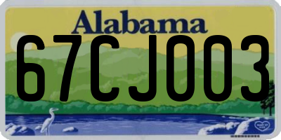 AL license plate 67CJ003