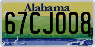 AL license plate 67CJ008