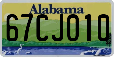 AL license plate 67CJ010