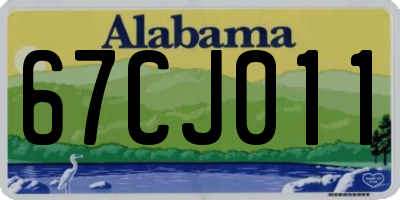 AL license plate 67CJ011