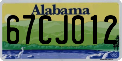 AL license plate 67CJ012