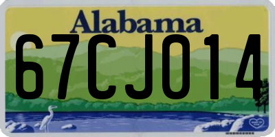 AL license plate 67CJ014