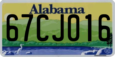 AL license plate 67CJ016