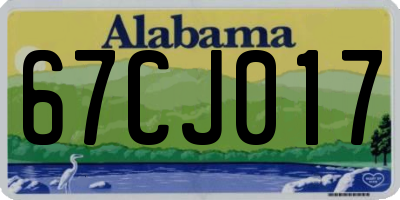 AL license plate 67CJ017