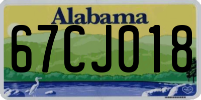 AL license plate 67CJ018