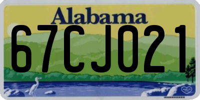 AL license plate 67CJ021
