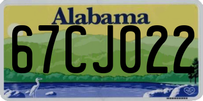 AL license plate 67CJ022