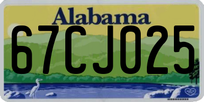 AL license plate 67CJ025