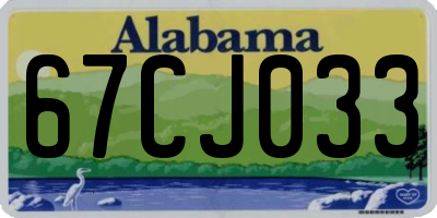 AL license plate 67CJ033
