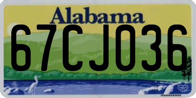 AL license plate 67CJ036