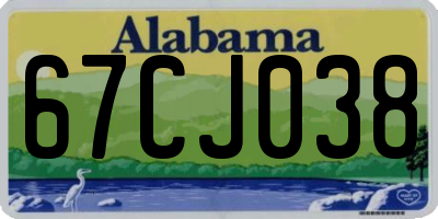 AL license plate 67CJ038