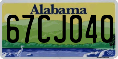 AL license plate 67CJ040