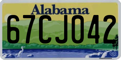 AL license plate 67CJ042