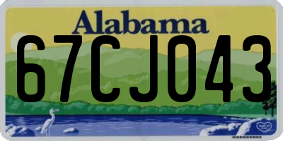 AL license plate 67CJ043