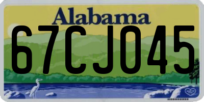 AL license plate 67CJ045