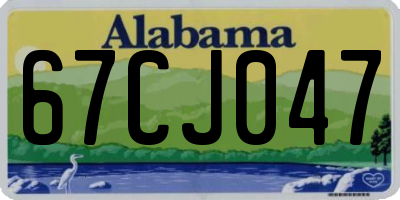 AL license plate 67CJ047