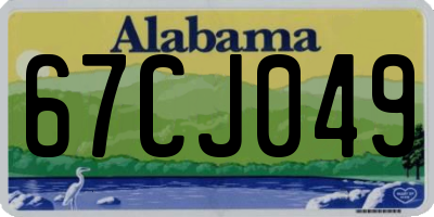 AL license plate 67CJ049
