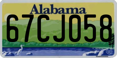 AL license plate 67CJ058