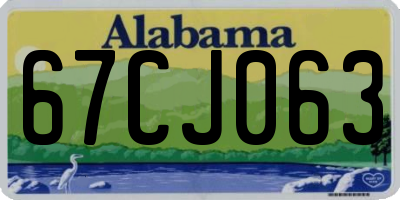 AL license plate 67CJ063