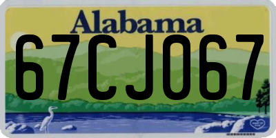 AL license plate 67CJ067