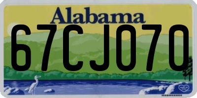 AL license plate 67CJ070