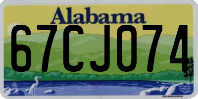 AL license plate 67CJ074