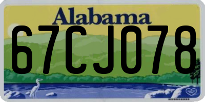 AL license plate 67CJ078
