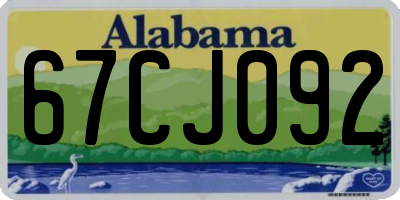 AL license plate 67CJ092