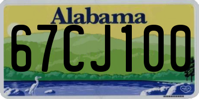 AL license plate 67CJ100