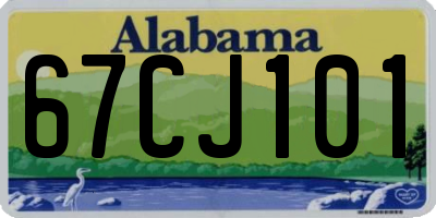 AL license plate 67CJ101